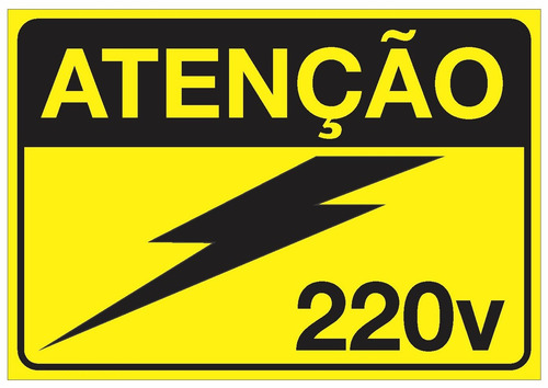 Imagem 1 de 5 de Placa Adesivo Para Painéis Elétricos Tensão 220v Nr10 Nr12