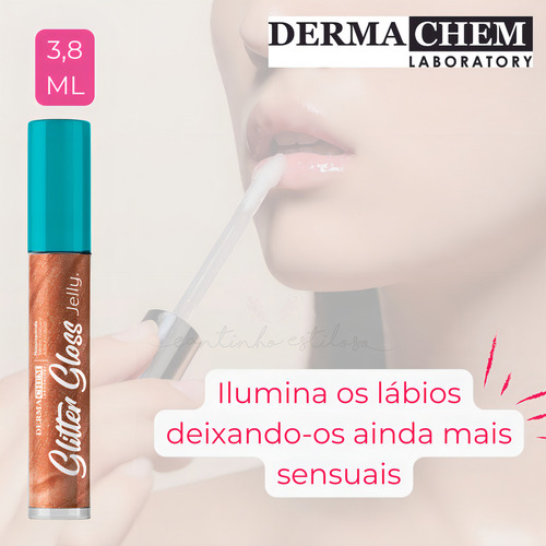 Gloss Glitter Labial Jelly Serena Brilhante Dermachem Cor Nude