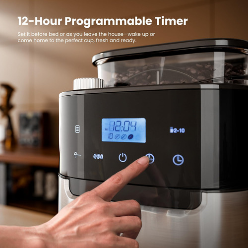 Cafetera De Goteo Digital De 10 Tazas De Kismile Con Matiner