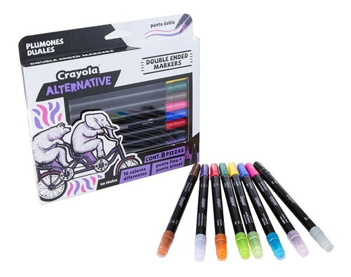 Crayola Alternative Marcadores Dobles P. Fina +p. Pincel 8 P
