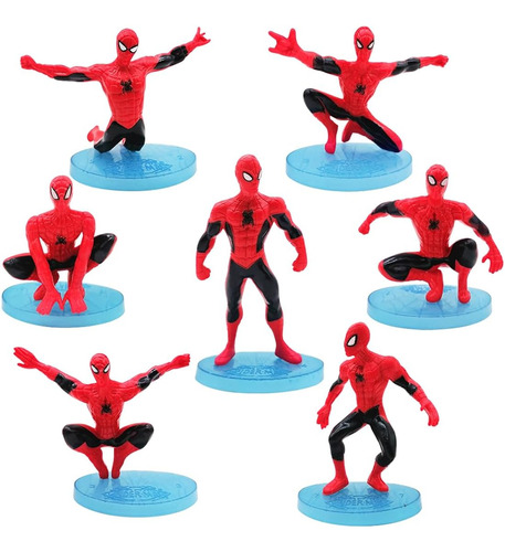 Juego De 7 Figuras De Acción De Spider-man Ulelaxks