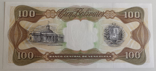 Imagen 2 de 2 de Billete Venezuela 100 Bolívares Octubre 13 1998 H8 Unc