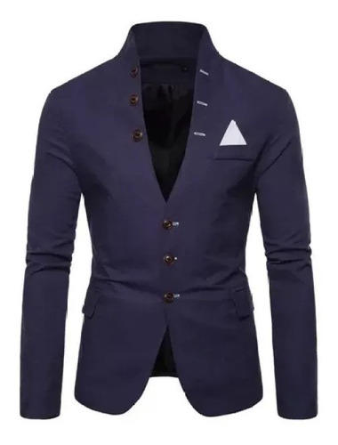 Blazer Saco Delgado Para Hombre Slim Fit Cuello Alto