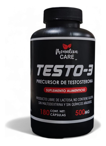 Testo-3 Precursor De Testosterona 180 Caps Natural Sabor Sin Sabor