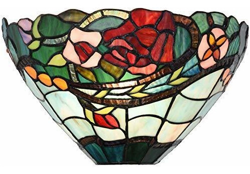 L10735 Aplique De Pared Vitral Estilo Tiffany Flor De R...