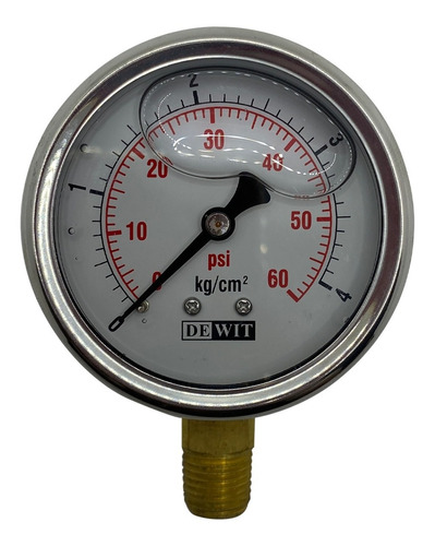 Manómetro Dewit De Rango 0-4 Kg/cm2. Modelo: 251/63/4