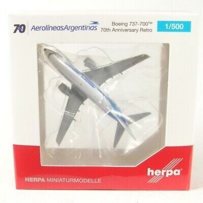 Imagen 5 de 10 de Avión Herpa Retro Aerolíneas Argentinas 1/500 Boeing 737