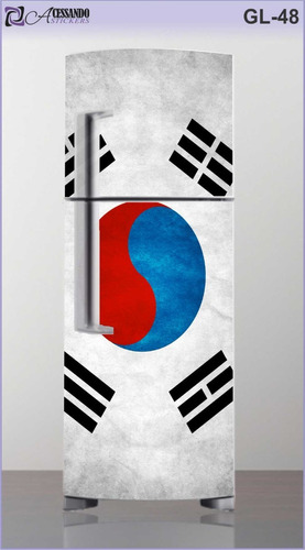 Adesivo Envelopar Geladeira Bandeira Coreia Do Sul Asia Novo