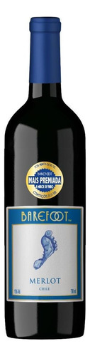 Vinho Chileno Tinto Merlot Barefoot Garrafa 750ml