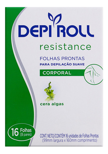 Folhas para Depilação Corporal Depi Roll Resistance Caixa 16 Unidades