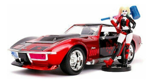 Auto Colección Chevy Corvette Stingray 1:24 + Harley Quinn