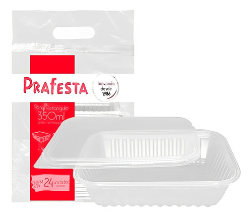 Pote Descartável 350 Ml Freezer Microondas Marmita - 20 Unid