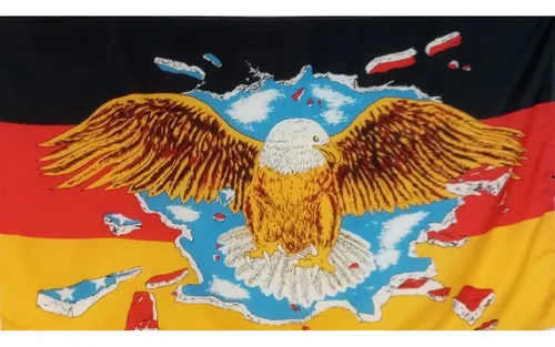 Gq Bandera Alemania Aguila Doble Faz Tamaño 90cmx150cm