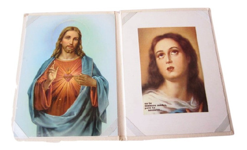 $ Viejo Folder Eclesiástico Sagrado Corazón Jesus Reliquia,