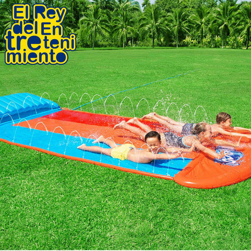 Imagen 5 de 8 de Tobogán Bestway Pista Deslizante Triple H2o Go Agua - El Rey
