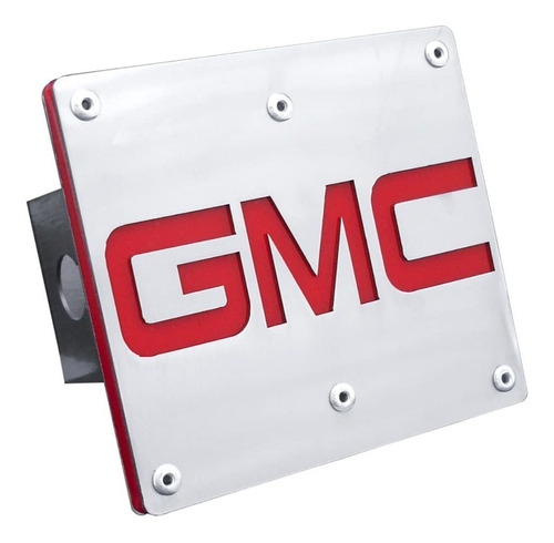 Cubierta Enganche Remolque Acero Cepillado Logotipo Rojo Gmc