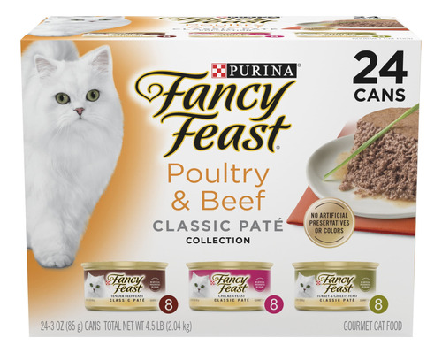 24 Latas De Comida Para Gato Purina Fancy Feast Classic