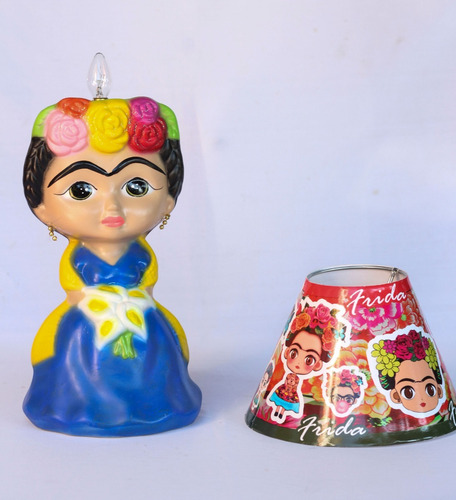 Imagen 3 de 3 de 5 Frida Kahlo Muñeca Mexicana Lámpara Decoración Mexicana