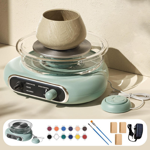 Mini Kit De Torno De Cerámica Con Pétalo De Pie, Verde