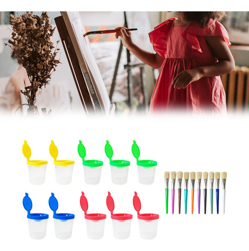 Vasos De Pintura, Juego De Pinceles, Pinceles De Acuarela,