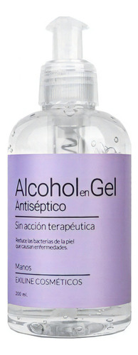 Alcohol gel Exiline Alcohol en Gel en botella fragancia a neutral con dosificador 200 ml 200 g