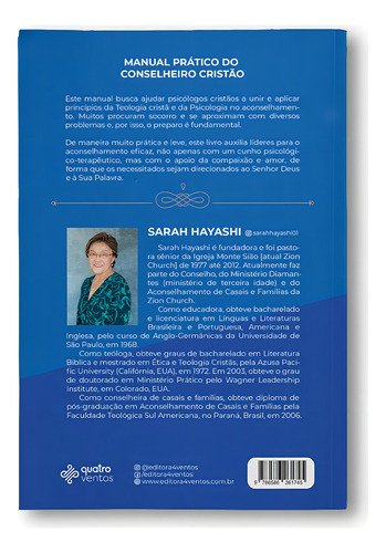 Manual Prático do Conselheiro Cristão, de Hayashi, Sarah. Editorial Editora Quatro Ventos Ltda, capa mole em português, 2020