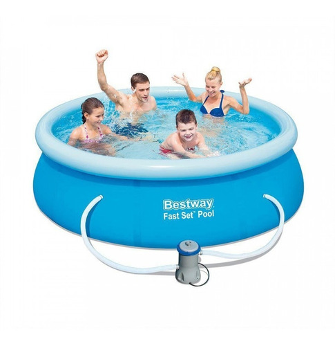 Piscina Inflable Bestway Fast Set Con Bomba 2,44x66,  2100 L