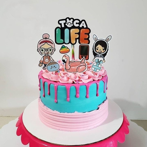 Imagen 2 de 3 de Toca Boca Cake Topper Adorno Torta Personalizado Cumpleaños