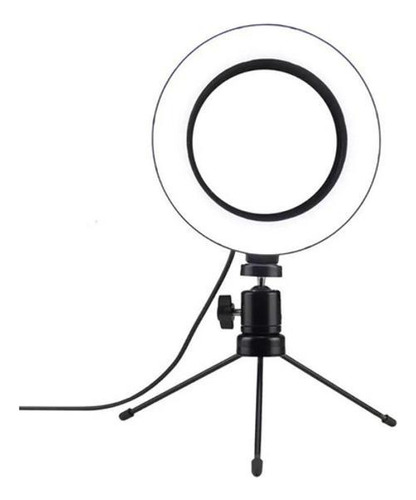 Ring Light Led Mesa Iluminador Pequena Tripé 6 Polegada 16cm