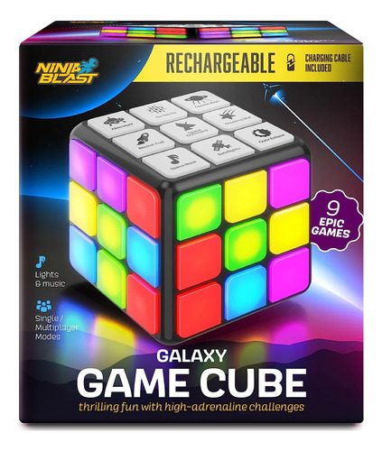 Cubo De Actividades De Juego Recargable, 9 Divertidos Juegos