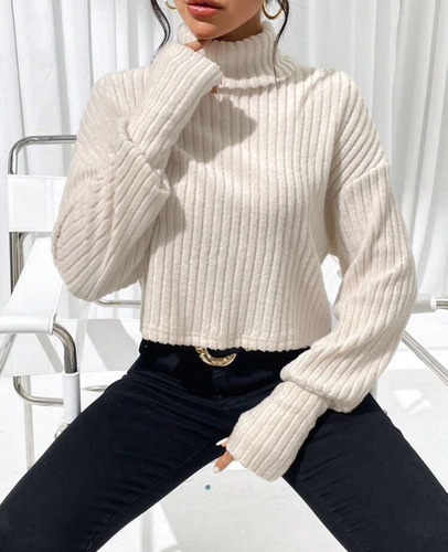 Sweater Cuello Alto Polera Shein Importado