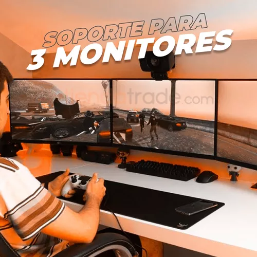 Soporte 3 Monitores Escritorio Gaming Brazo Articulado