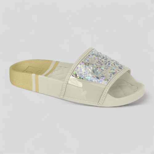 Chinelo Infantil Feminina Molekinha Slide Tamanco Gliter 