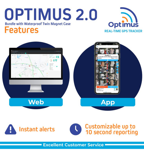 Gps Tracker Optimus 2.0 Con Funda Magnética Impermeable