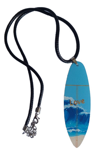 Collar Tabla Surf Makaja 1 , Acrilico 9 X 2,8 Cm Collar 5 Mm