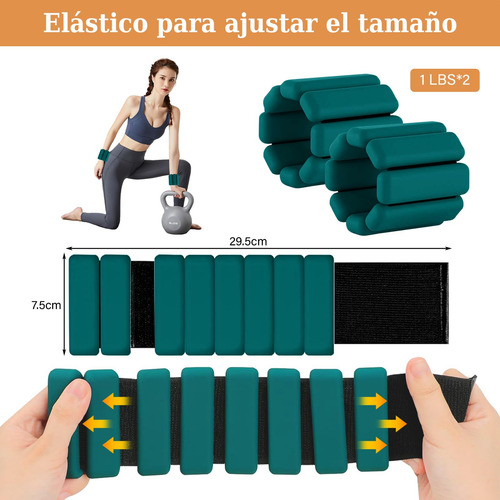 Pulsera Polainas Para Tobillos Y Muñecas, 2pcs 1 Libra