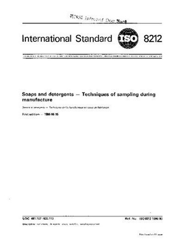 Iso 8212: 1986, Jabones Y Detergentes - Técnicas De Toma De 