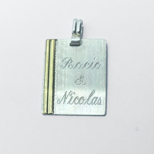 Imagen 2 de 8 de Dije Medalla P/grabar C/grabado Cadena Plata Y Oro(rg1722/o)
