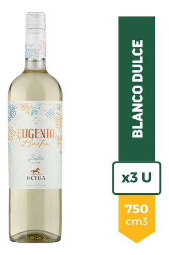 Vino Eugenio Bustos Blanco Dulce 750ml Pack X3 La Barra