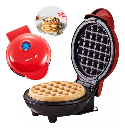 Máquina Pequeña Para Hacer Waffles Para Desayunos Redonda V2