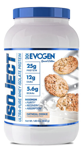 Proteina Isolate Evogen Isoject 1.77 Lbs Variedad De Sabores Sabor Oatmeal Cookie