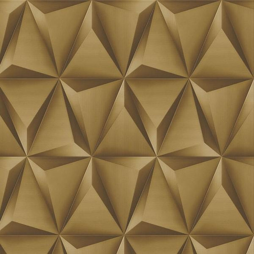 Papel De Parede Geométrico 3d Dourado