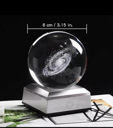 Bola de cristal transparente com sistema solar em 3D, bola educativa de  vidro com modelo do espaço gravado, para decorar a sala de estar ou  escritório