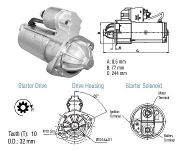 Motor Partida  Zm80 4 - Zm80 Hyundai-hr 2008 2009 2010