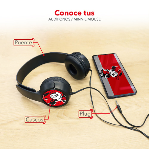 Audifonos Manos Libres Diadema Minnie Mouse H1-abd26