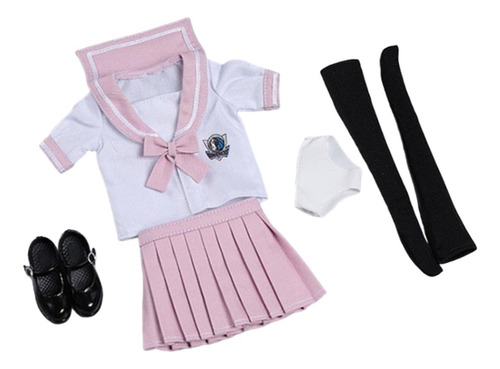 Traje De Uniforme De Colegiala A Escala 1:6, Ropa Para