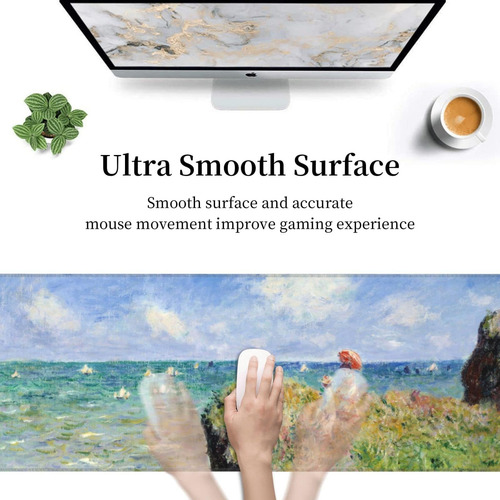 Monet Mouse Almohadilla Cosida Xl Mousepad Grande 31.5 X 12