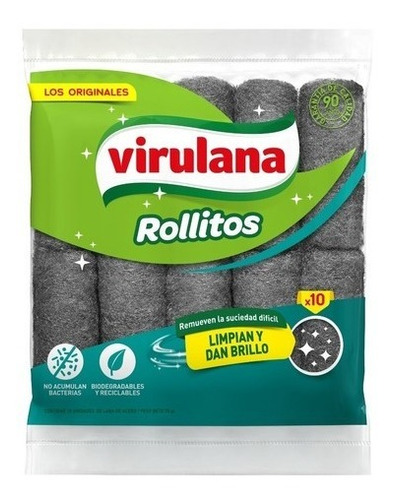 Virulana Rollitos Lana De Acero X 10un