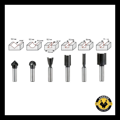 Imagen 5 de 10 de Set De Fresas Tupi Router Rebajador 12u Dewalt Makita Kwd