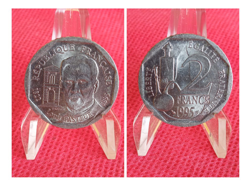Moneda Conmemorativa  2 Francos, Pasteur Francia 1995.